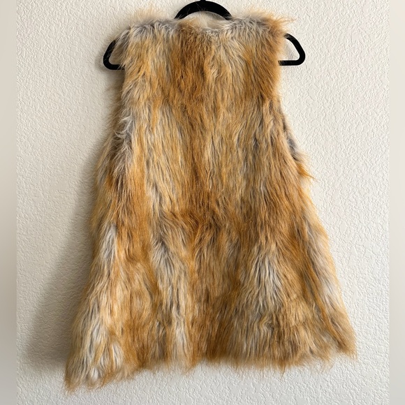 Sanctuary Vest Faux Fur Boho Open Front Lined Y2K Vegan Leather Couture Inspired - Picture 2 of 5